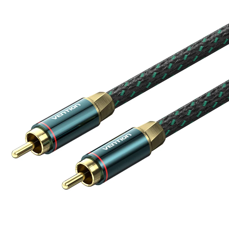 Ventie Hi-Fi Coaxiale Audiokabel 4N Verzilverd Katoen Gevlochten RCA Male naar Male Coaxiale Audiokabel Voor TV Versterker Luidspreker