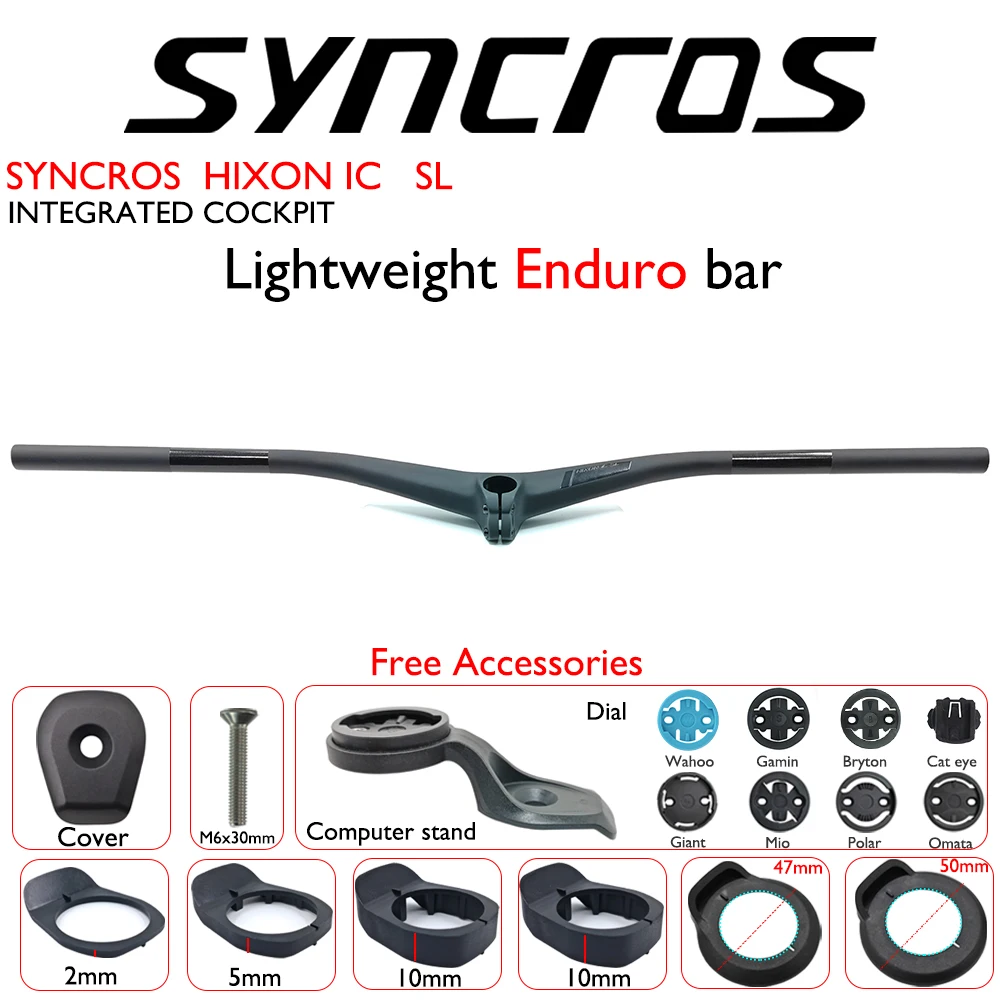 SYNCROS HIXON IC SL Carbon Bike Integrated COCKPIT MTB Handlebar Lightweight Enduro Bar 15mm Mini RISE With Gasket Accessories