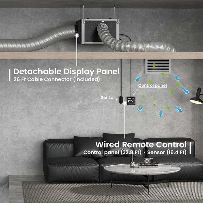 New Design 158 Pints Wall Mounted Industrial Dehumidifier Commercial Dehumidifier for Crawl Space and Basement