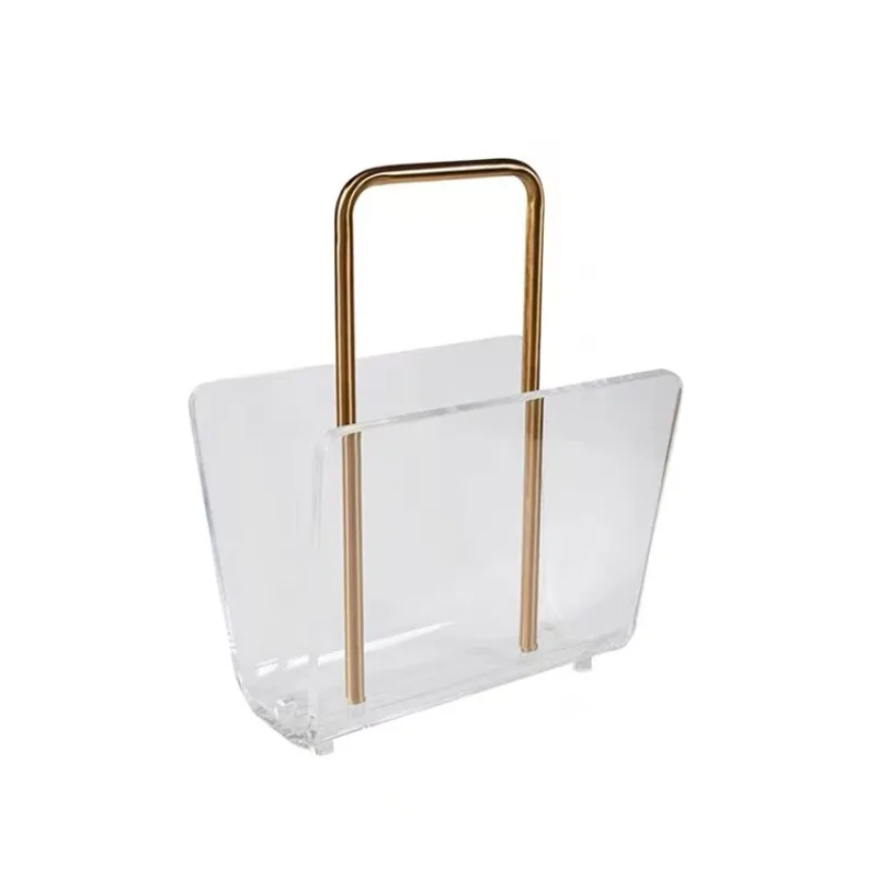 

Modern light luxury magazine storage rack, model room office, portable acrylic, shelf