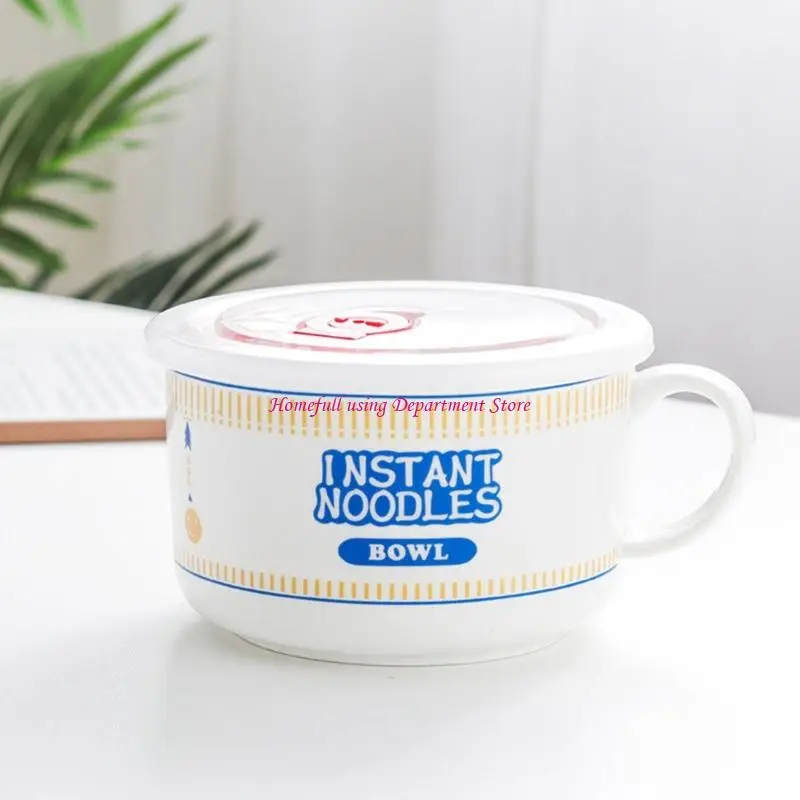 Japanese Ceramic Soup Bowl 800ml Convenient Storage Cartoon Pattern Multipurpose Kitchenwares