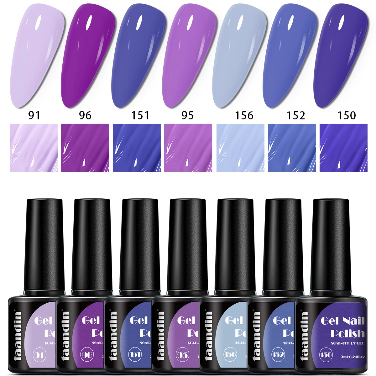 7Pcs/Set Faandin 0.24oz*7 Bottles Gift Box Set, Solid Color Pearlescent Gel Nail Polish Set, Rich Colors, Selected Purple Series, Red Series, Nude Series, Dazzling Nail Polish Set, High-Quality Nail Polish, Long-Lasting and Wear-Resistant, Not Easy to Fade, Easy to Remove, Suitable for Mothers, Suitable for Girlfriends, Perfect Gift, Wholesale Nail Polish for Nail Salons