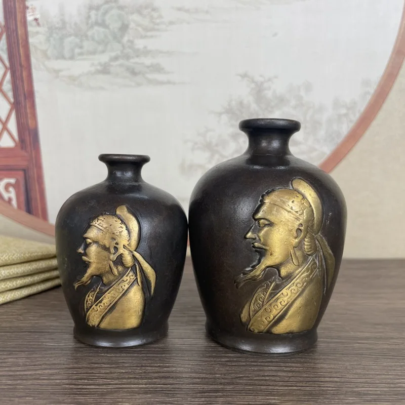 

Li Bai Wine Bottle Antique Collection Gilding Li Bai Wine Pot Teapot Home Tea Ceremony Craft Decoration Antique Bottle