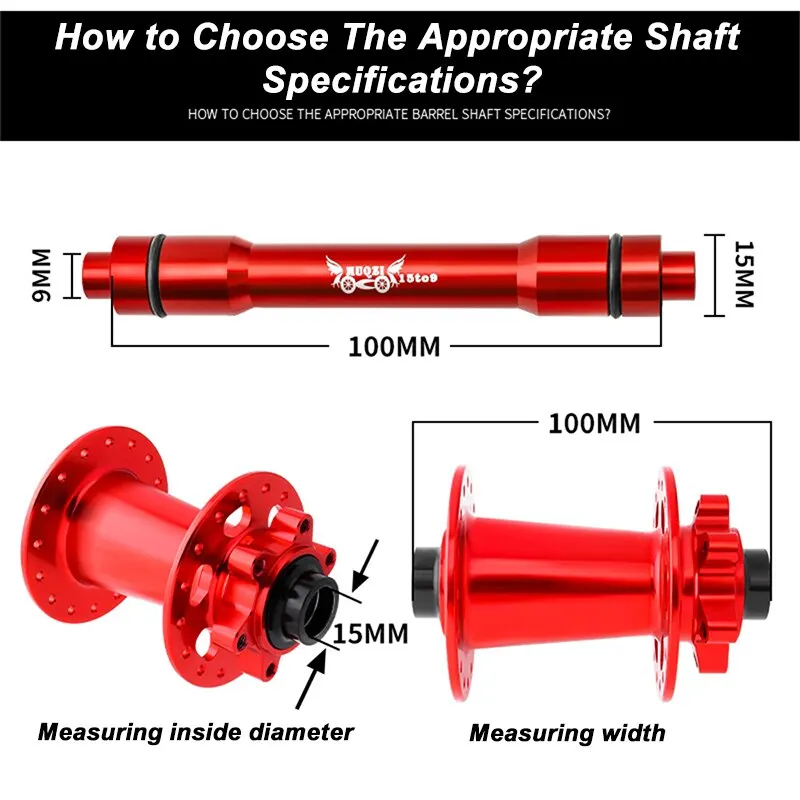 15 To 9 100mm MUQZI Thru Axle Adapter 12 to 9mm 100/142mm Thru Axle To Quick Release For MTB Road Bike Wheel Bicycle Accessories