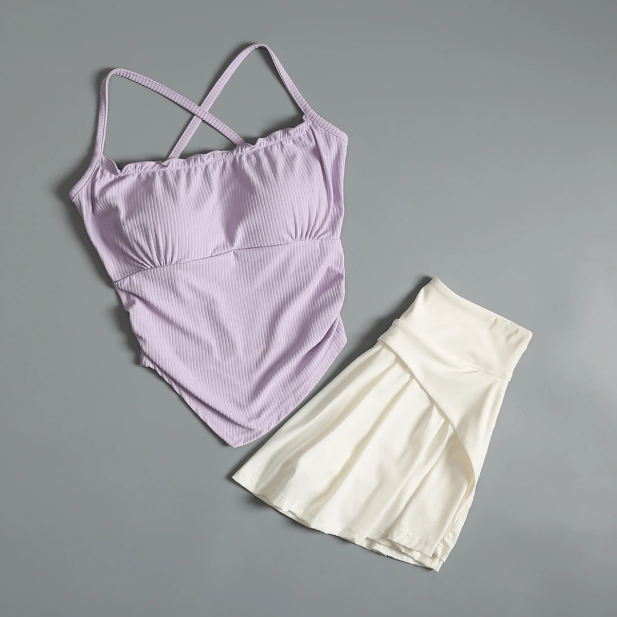 

Tennis fitness suit for women breathable morning jogging exercise quick-drying bra short skirt high-value Pilates yoga