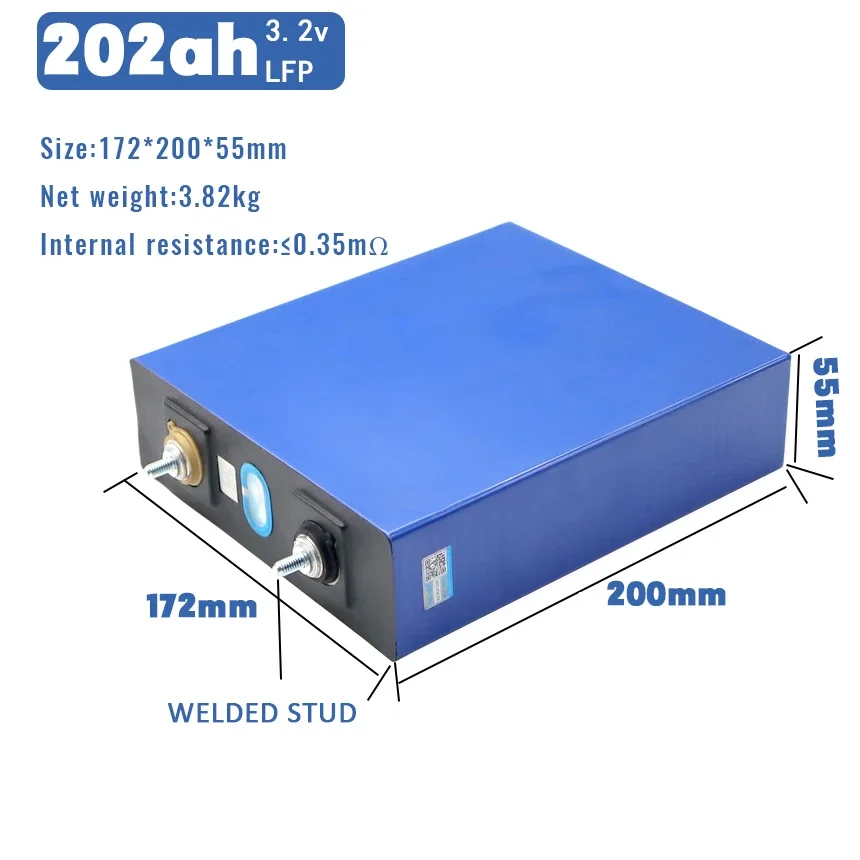 3.2V Lifepo4 Battery 200Ah 230Ah 202Ah Grade A Lithium Iron Phosphate Prismatic Solar LiFePo4 Cell