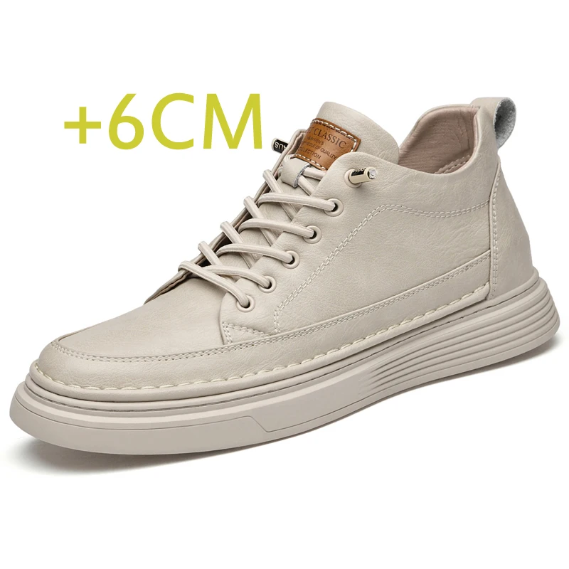 High-quality Spring Height Increase Shoes Heightening Shoes Elevator Shoes Men Height Increase Insole 6CM Sneakers Sport Shoes