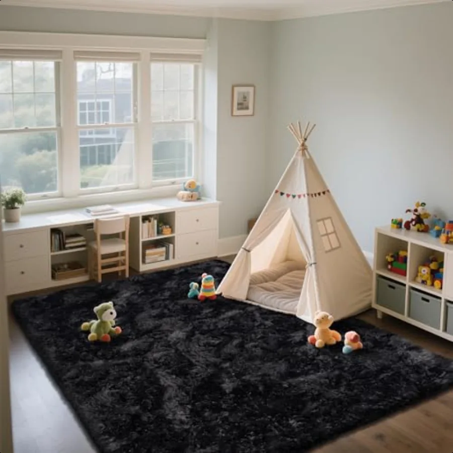 

Shag Area Rugs for Bedroom Living Room4X6 Ultra Soft Fluffy Area Rugs for Dorm Indoor Carpet Nursery Rugs for Room Home Decor B