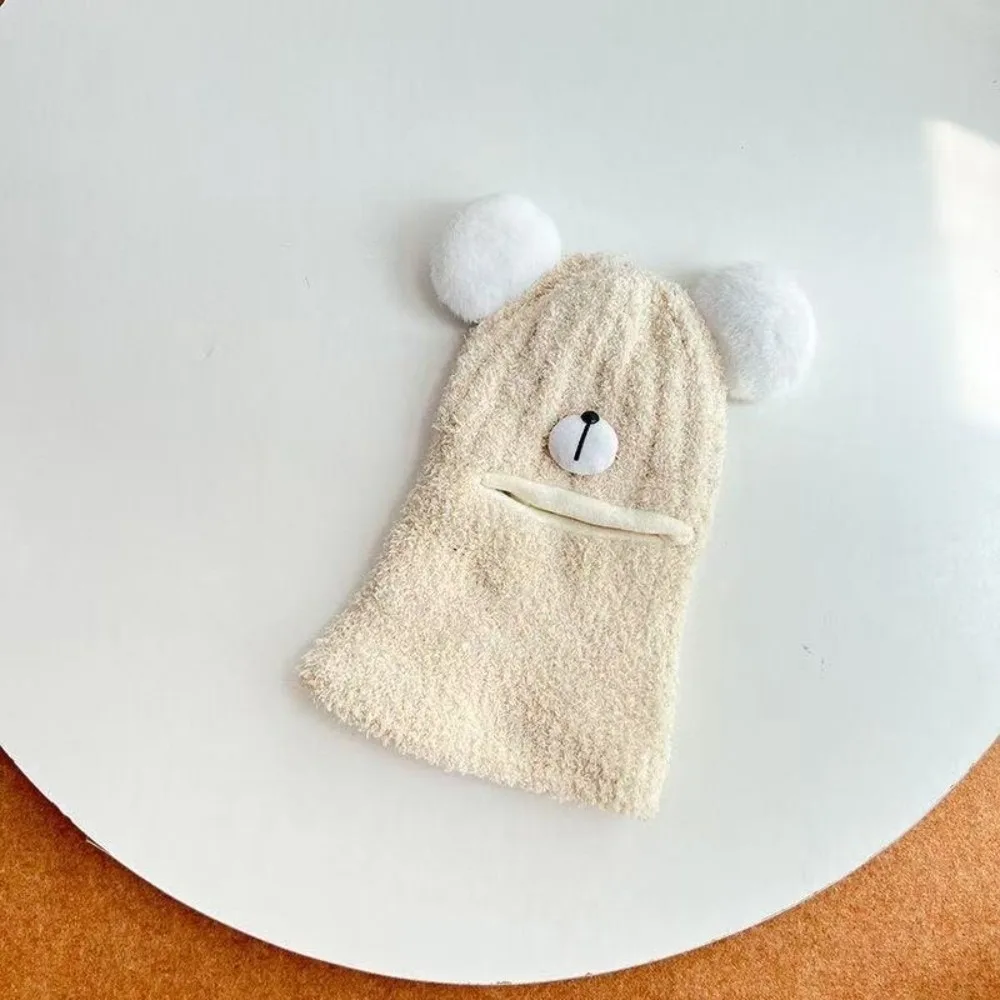 

Новый теплый шарф-маска, интегрированная шапка, ветрозащитный морозостойкий пуловер, шапка с милым медведем, вязаная шапка Lei Feng, осень и зима