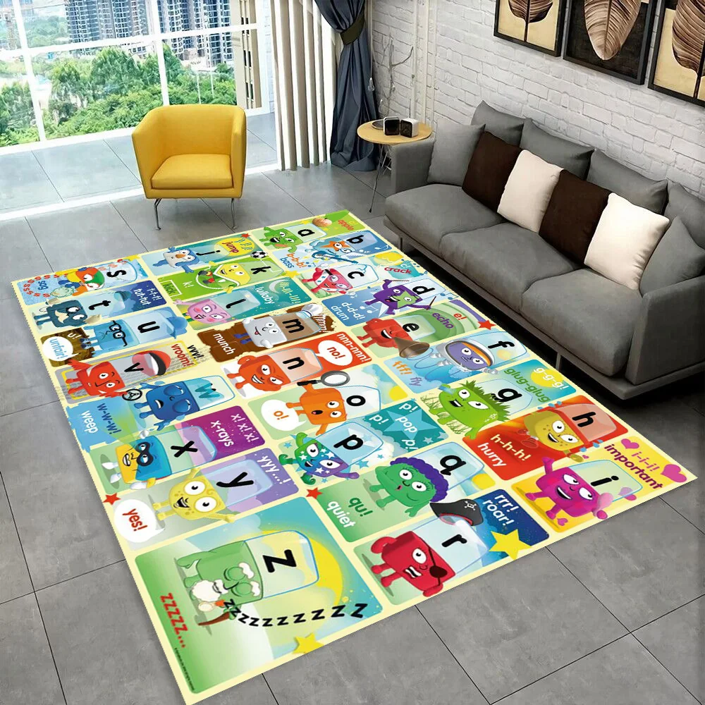 ABC Cartoon Alphabet Children Crawling Kids Playroom Early Education Area Rug,Carpet for Living Room Bedroom Sofa,Non-slip Mat