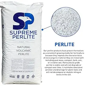 Supreme Perlite Coarse Horticultural Perlite 4 Cu Ft, Soil Aeration Potting Mix, Natural Growing Media for Indoor Outdoor Plants