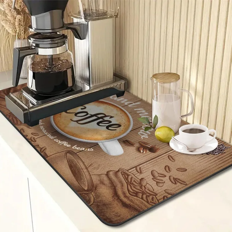 Cross-Border Coffee Machine Water Draining Pad Kitchen Countertop Hydrophilic Pad Diatom Ooze Mat Tableware Slip-Resistant Mat C