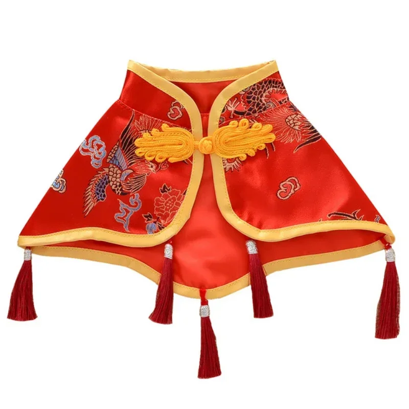 Ropa de Año Nuevo chino para mascotas, capa para perro, disfraz para perro pequeño, chal para gato, Chihuahua, Yorkshire, Pomeranian, caniche, envío directo