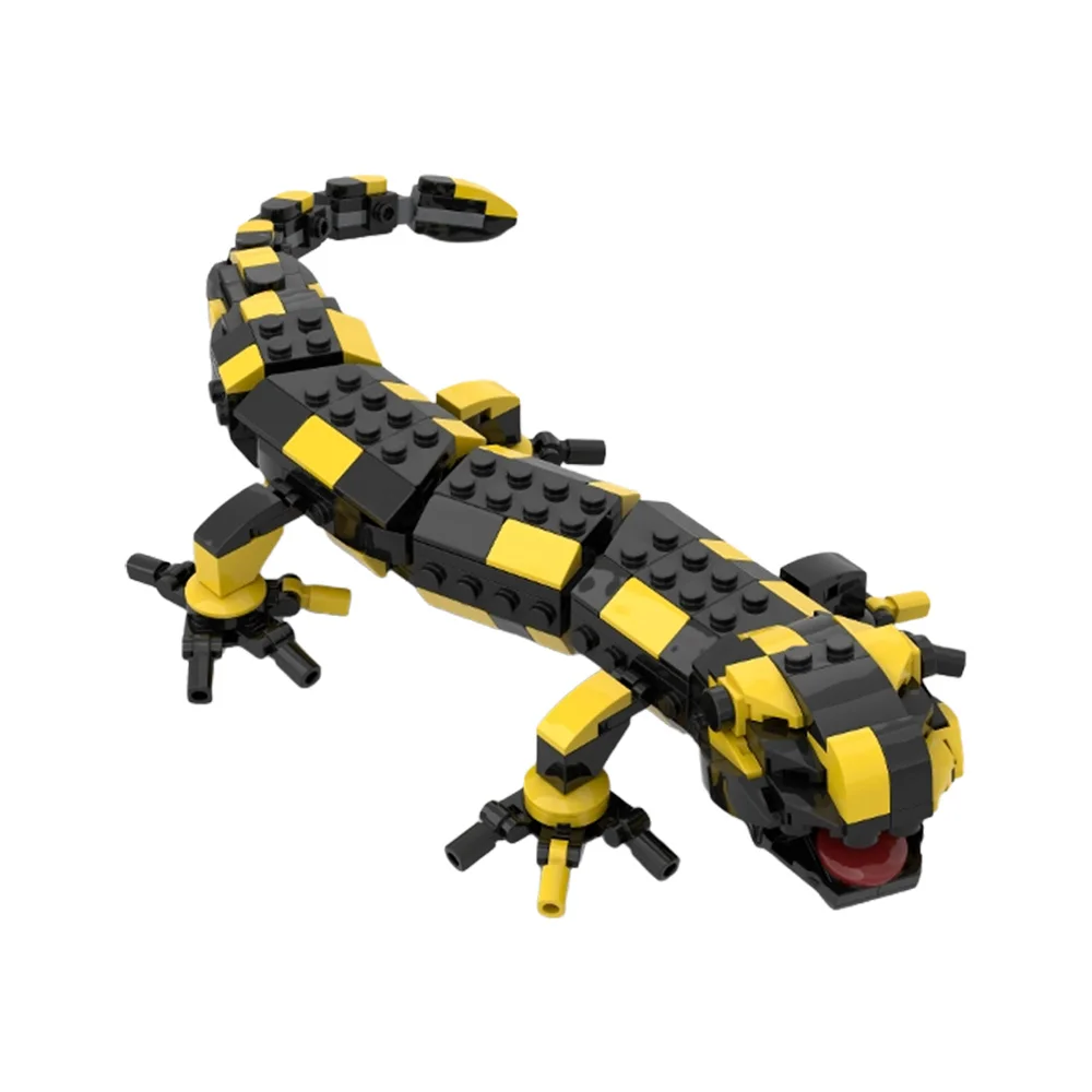 

MOC Animal Fire Salamander Lizard Building Blocks Assembled Model Creativity Forest Reptile Reptile Snake Bricks Toys Kids Gifts