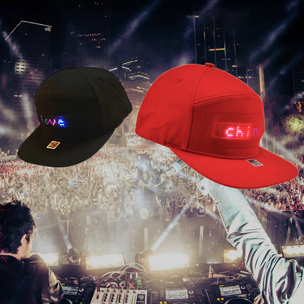

LED Luminous Hat Display Screen Glowing Baseball Cap Unisex Cool Hats Outdoor Party Concert Durable Cotton Editing App Network
