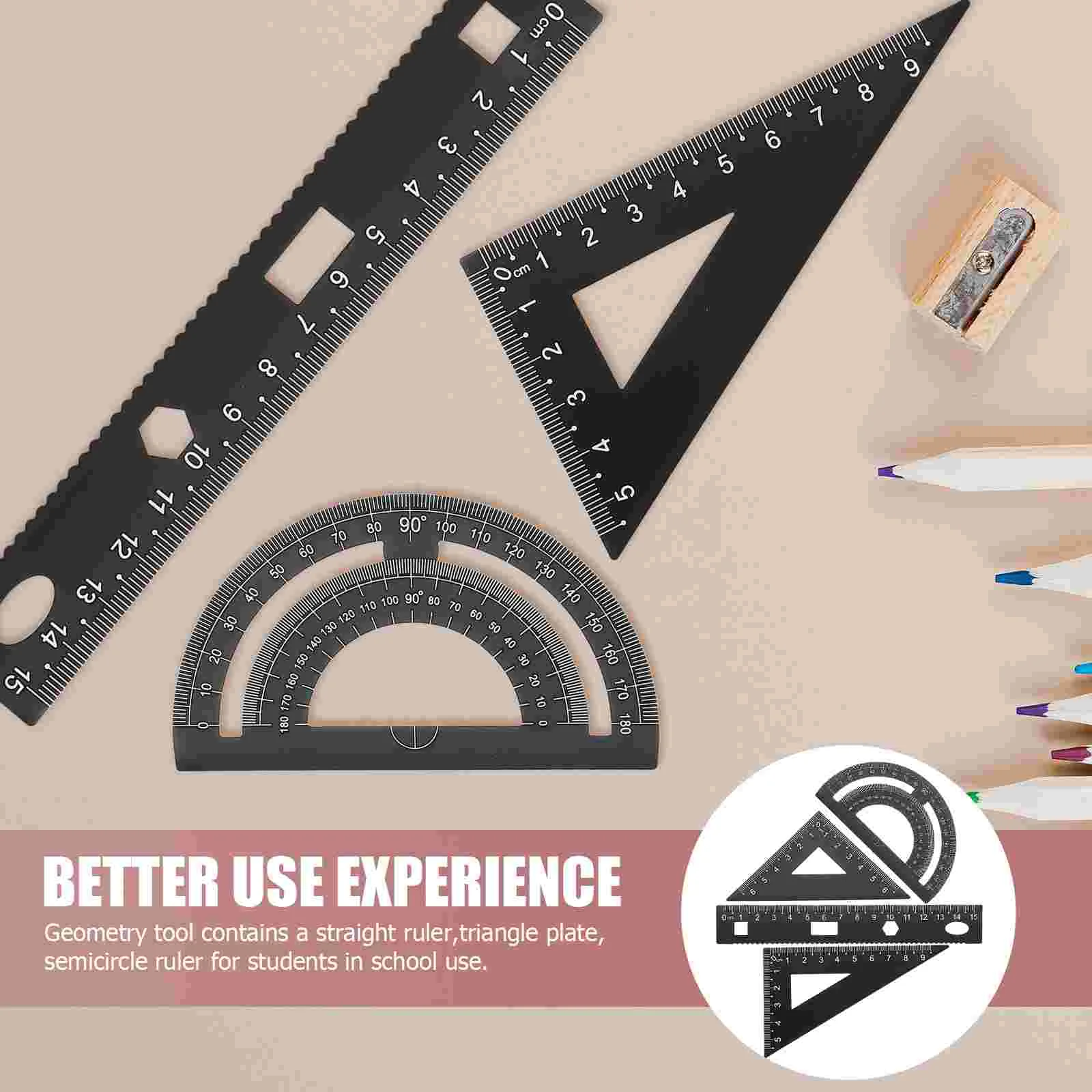 Compass Suite Child Office Ruler Materiales Escolares Protractor Triangle Plate