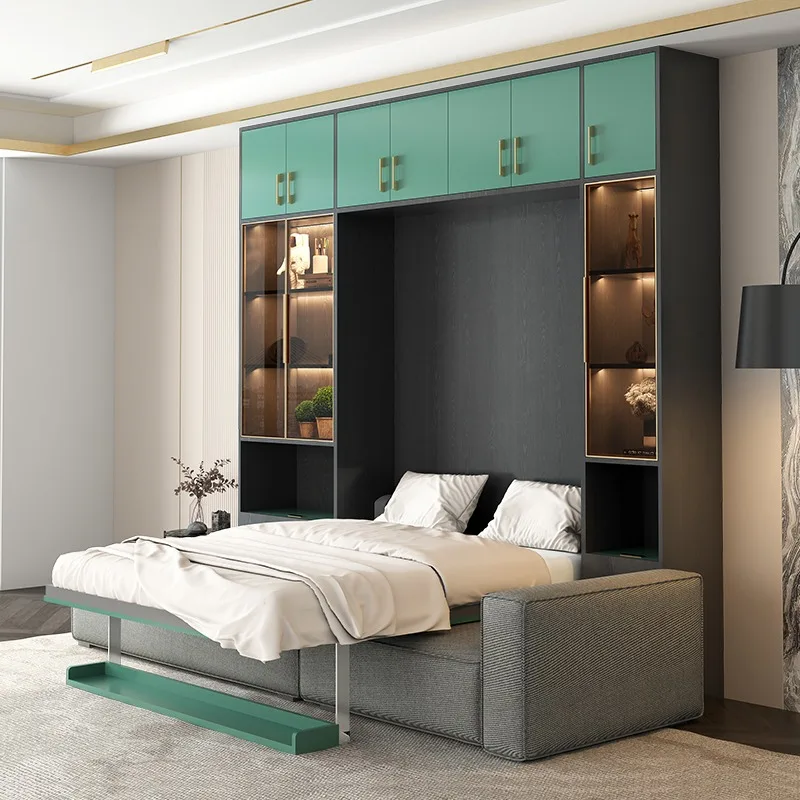 

Cabinets Frame Bed Organiser Modern Unique Storage Bed Multifunctional Queen Cama De Lujo Para Dormitorio Bedroom Set Furniture