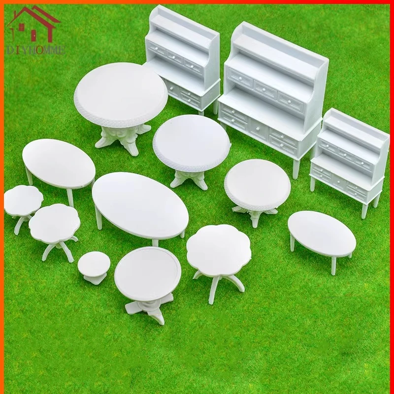 3pcs 1:20 1:25 1:30 1:50 Model Table Chair Cabinet Cupboard Miniatures for Model Building Layout Dollhouse Furniture Accessories