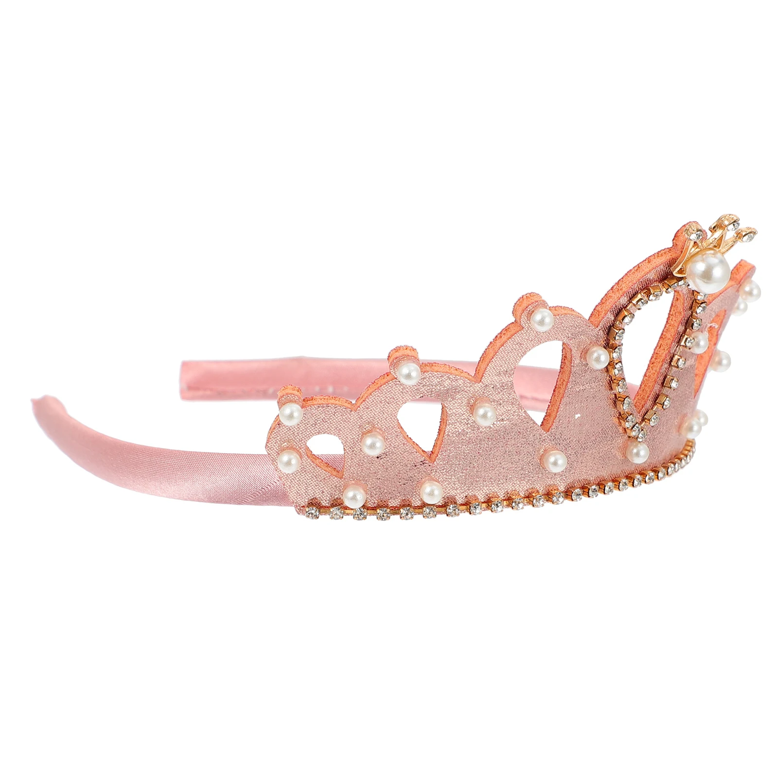 

Princess Crown Headb Girls Hair Accessory Birthday nament Tiara Rhinestone Pearl Design Bright Color Chic Style Easy Wear Party