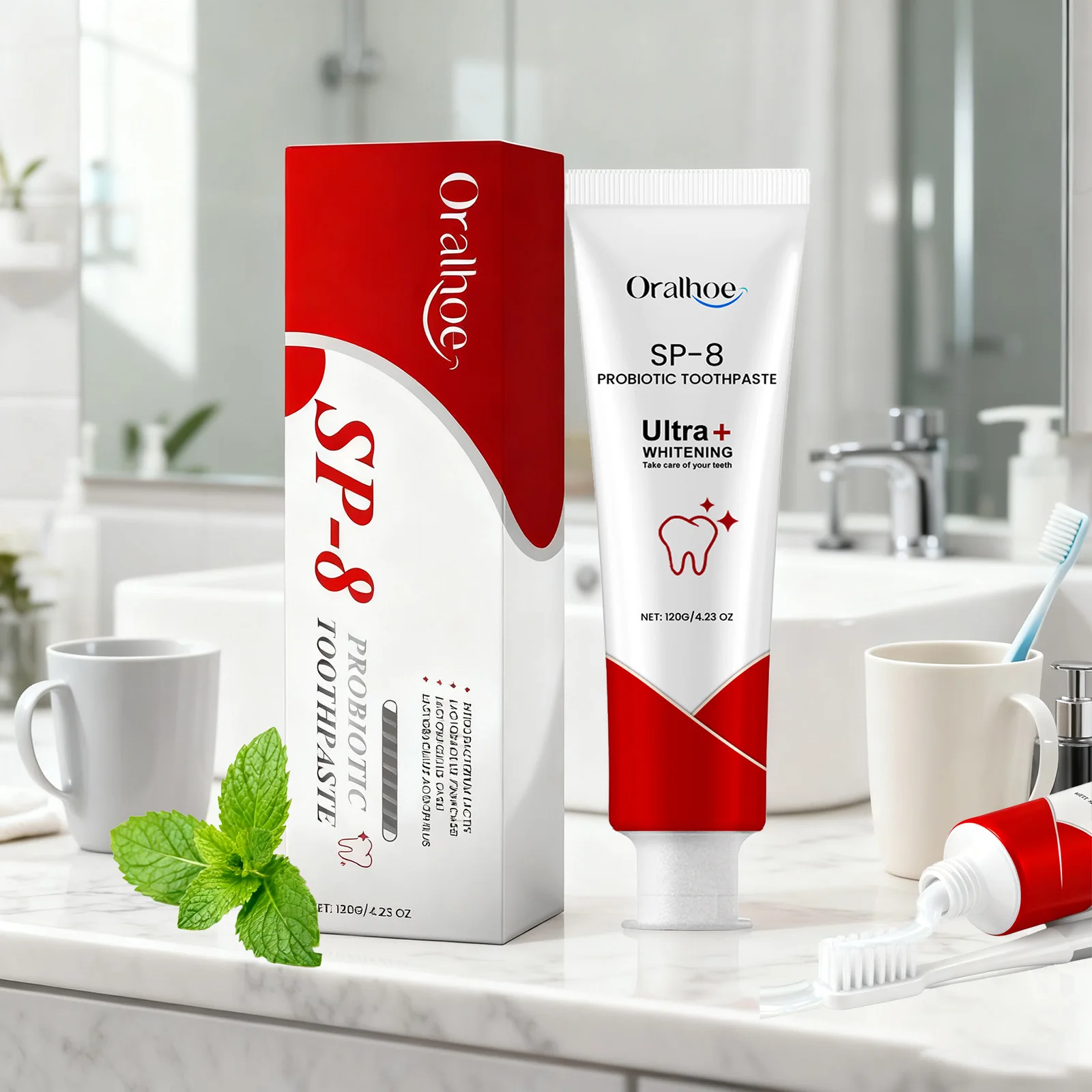 

Зубная паста SP-8 Probiotics с мятой для свежего дыхания, удаления налета и зубного камня, предотвращения заболеваний десен, отбеливания зубов, уход за полостью рта для взрослых, 120 г