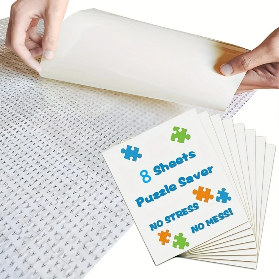 8  Sheets Puzzle Glue Sheets, No Stress and No Mess Puzzle Saver Sheets Puzzle Glue and Frame for 4 x 1000 Piece Puzzles, Preser