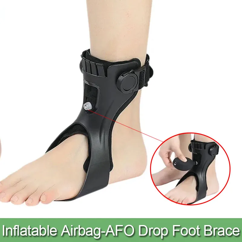 Drop Foot Brace Orthosis-AFO Ankle Support With Comfortable Adjustable Buckle for Hemiplegia Stroke Shoes Walking