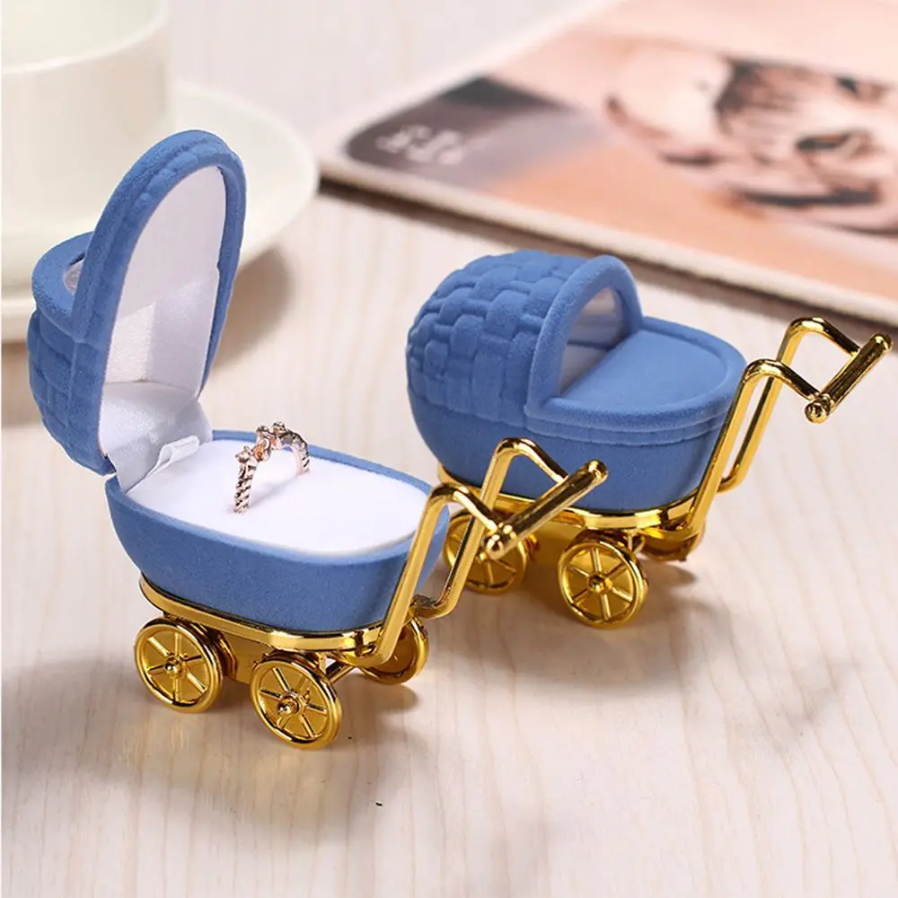 1Pcs Accessories Necklaces Box Velvet Stroller Ring Box Jewelry Display Holder Gift Case Storage Case