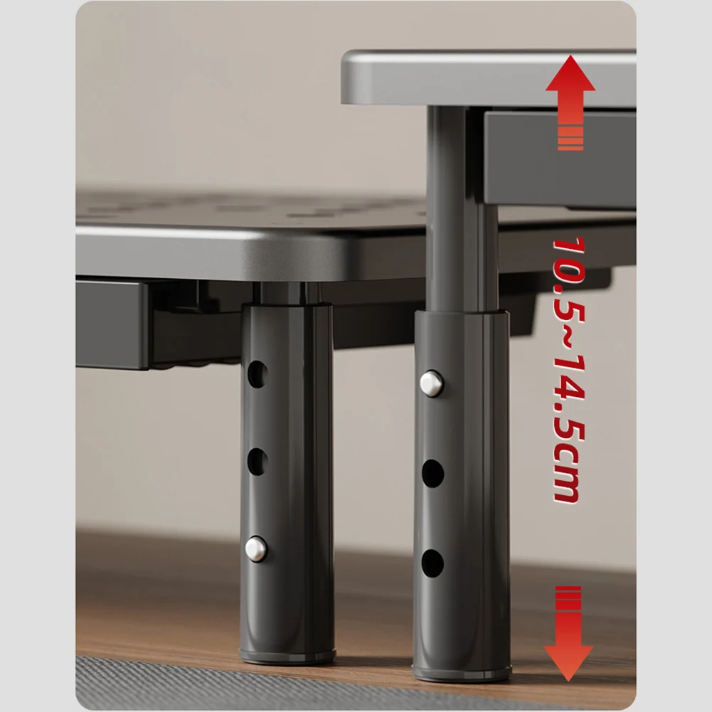 1 Pcs Computer Monitor Stand 3 Height Adjustable Monitor Riser Airflow Vents Laptop Stand For Monitor Laptop PC Printer Parts