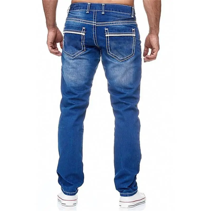 

High Street Loose Casual Denim Pants Designer Long Trousers Straight Jeans Men Washed no hole Jean Spring Summer Boyfriend Jeans