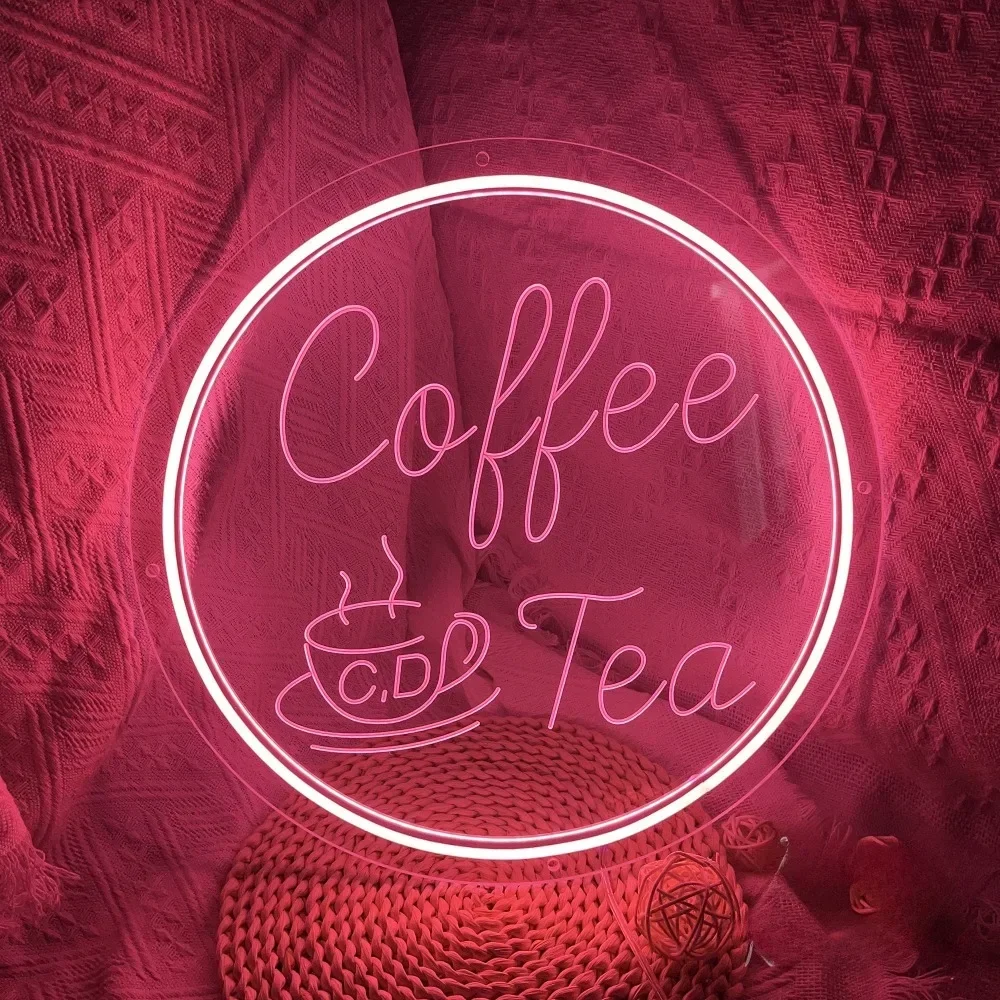 

Coffee and Tea Neon Sign Engrave Personal Led Lights For Coffee Shop Neon Lamp On The Wall Decor Home Decoration Support Custom