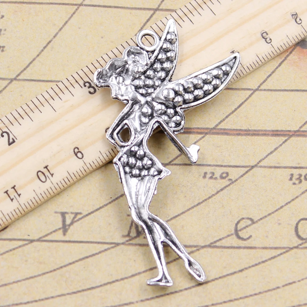 5pcs Charms Butterfly Angel 72x40mm Tibetan Silver Color Pendants Antique Jewelry Making DIY Handmade Craft