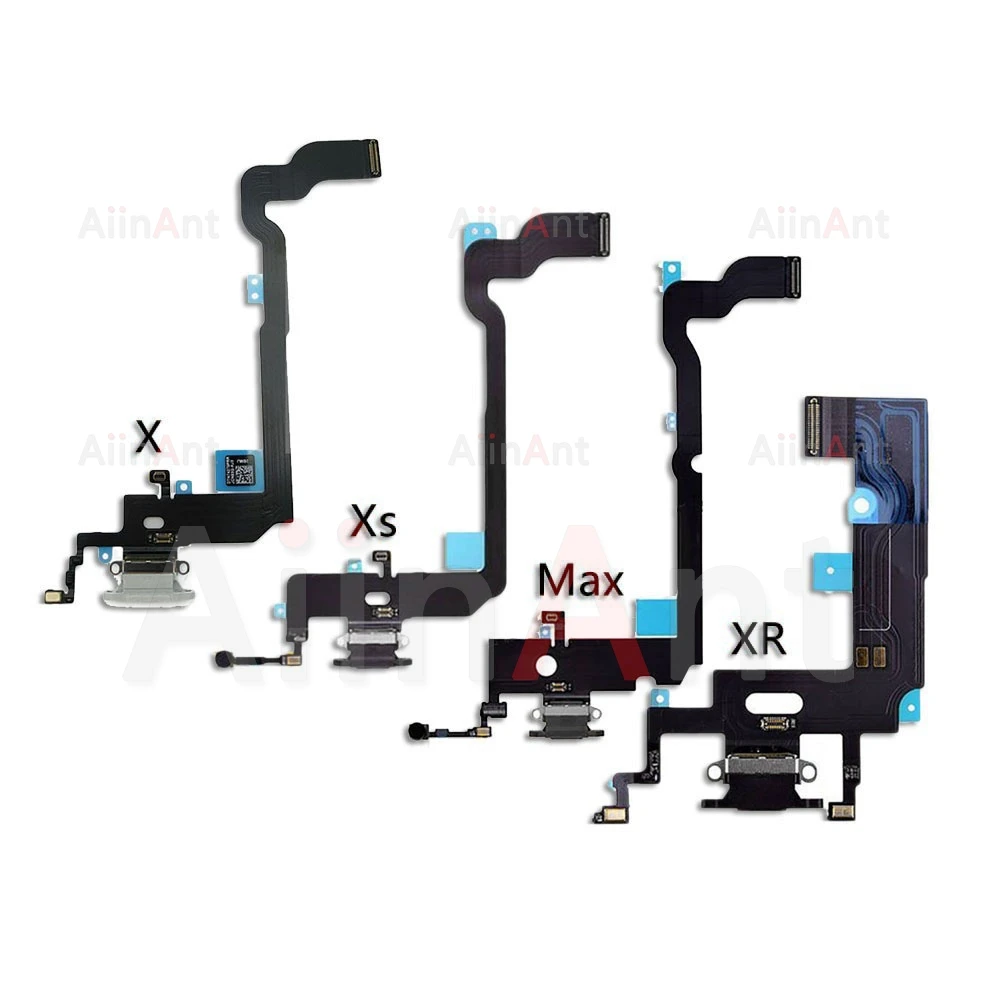 AiinAnt-USB Mic Board Carregador Conector, Porta de carregamento rápido, Cabo Flex para iPhone X, Xr, Xs Max, 7, 8 Plus, Dock Dock