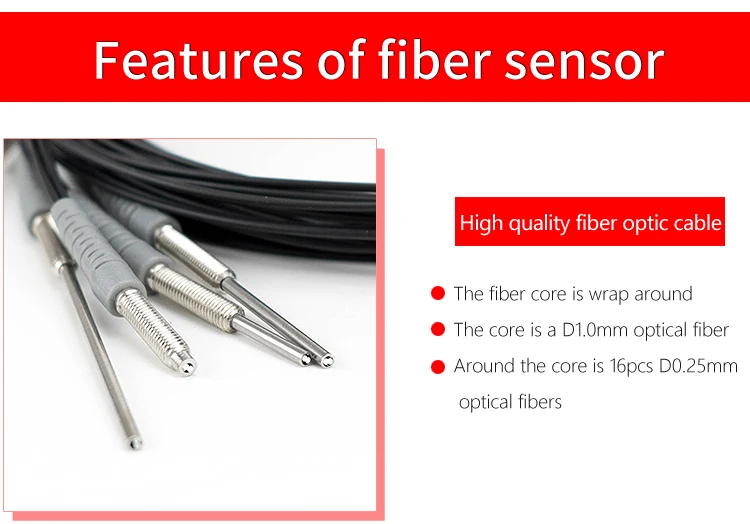 RS310 Industrial Automation Laser Operated Fiber Optic Sensor with Fiber Amplifier Cable and Probe
