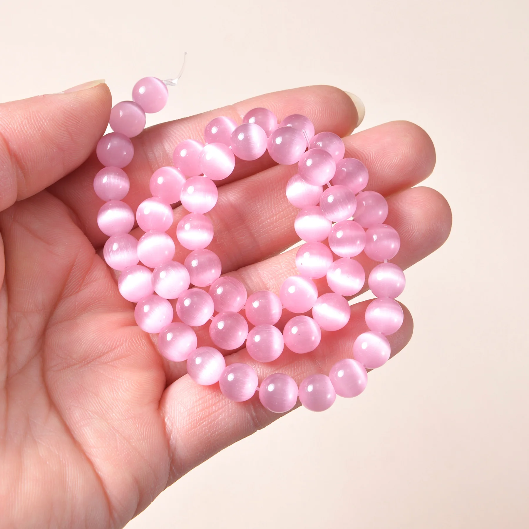 

8mm 4 Colors Cat Eye Opal Beads Natural Stone Glass Loose Beads for Jewelry Making DIY Bracelets Accessories