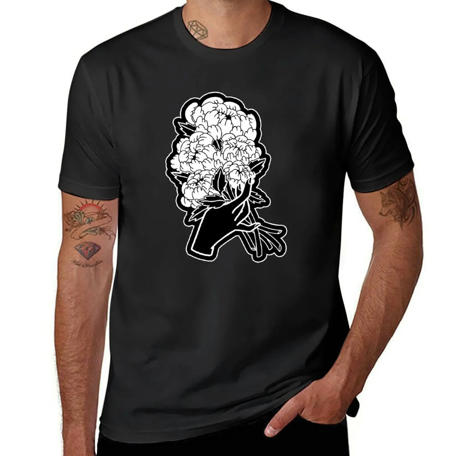 Peony Bouquet T-Shirt blacks summer tops tshirts for men