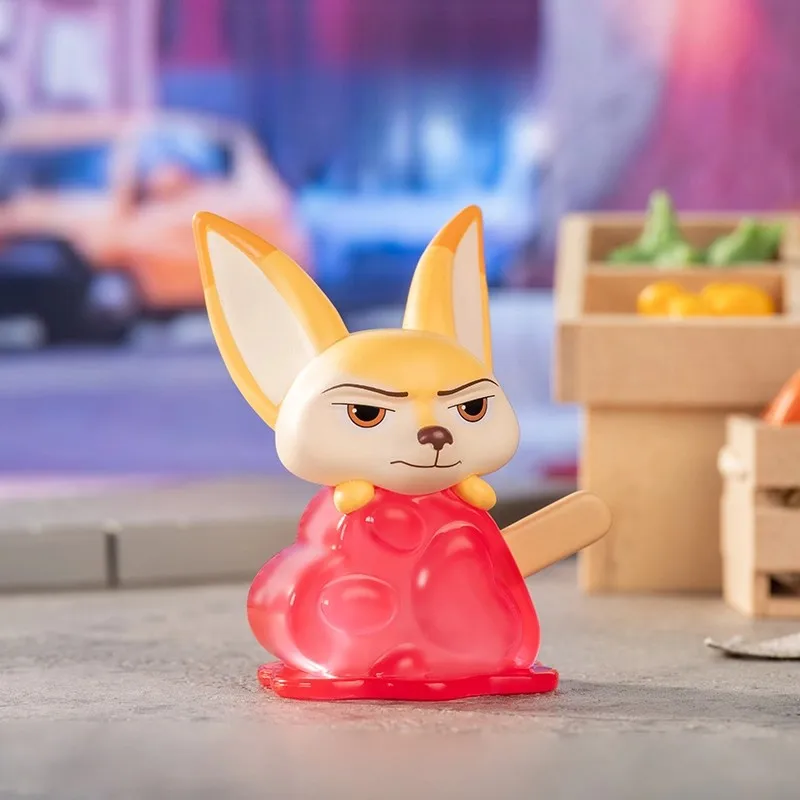 Zootopia Caja ciega con Nick & Judy en la pose de té de la tarde, adorables muñecos periféricos de anime: adorno de decoración perfecto para escritorio,