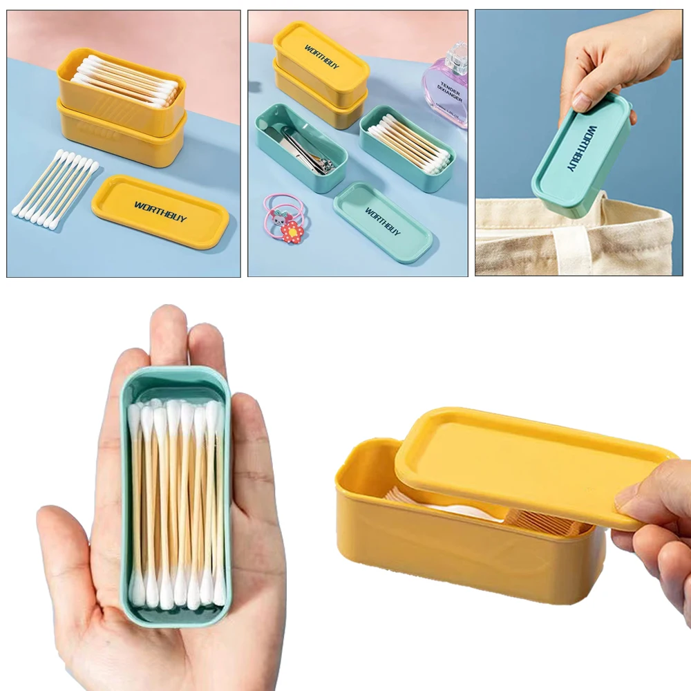 New Portable Cotton Swab Box Travel Dental Floss Holder Case Sundries Organizer Box Dust-proof Wire Earphone Cable Storage Box