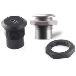 USB USBC  type C Typec  Female to Female F-F  Panel Mount Extention Round Metal Adapter