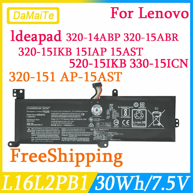 

New L16L2PB1 Battery For Lenovo Ideapad 320-15IKB -15IAP -15AST -15ABR -14ABR 520-15IKBR 330-15ICN L16M2PB1 Xiaoxin 5000-15