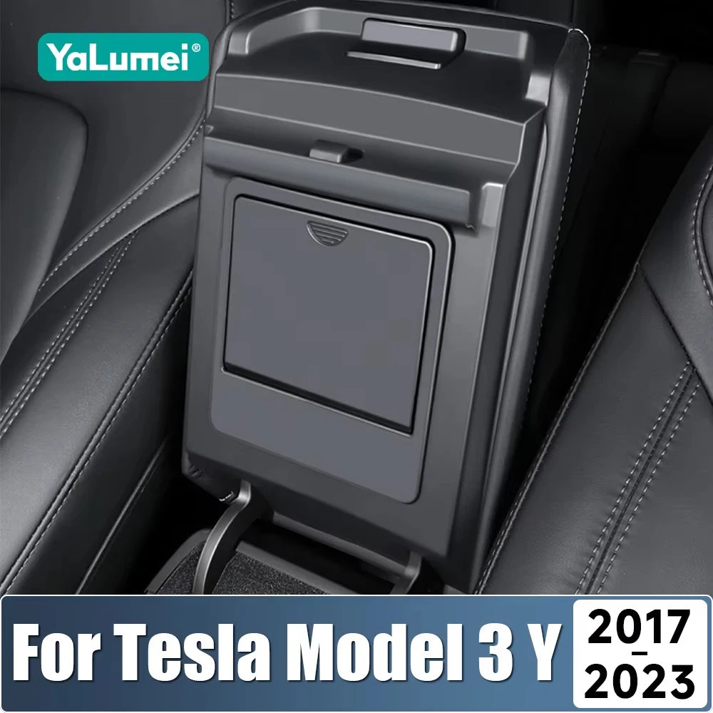 For Tesla Model 3 Y 2017-2019 2020 2021 2022 2023 ABS Car Center Console Armrest Concealed Storage Box Hidden Tray Accessories