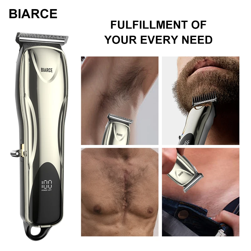 BIARCE Electric Hair Clipper Men LCD USB Rechargeable Hair Clipper Razor Trimmer Shaving Beard Armpit Hair Body Hair Trimmer