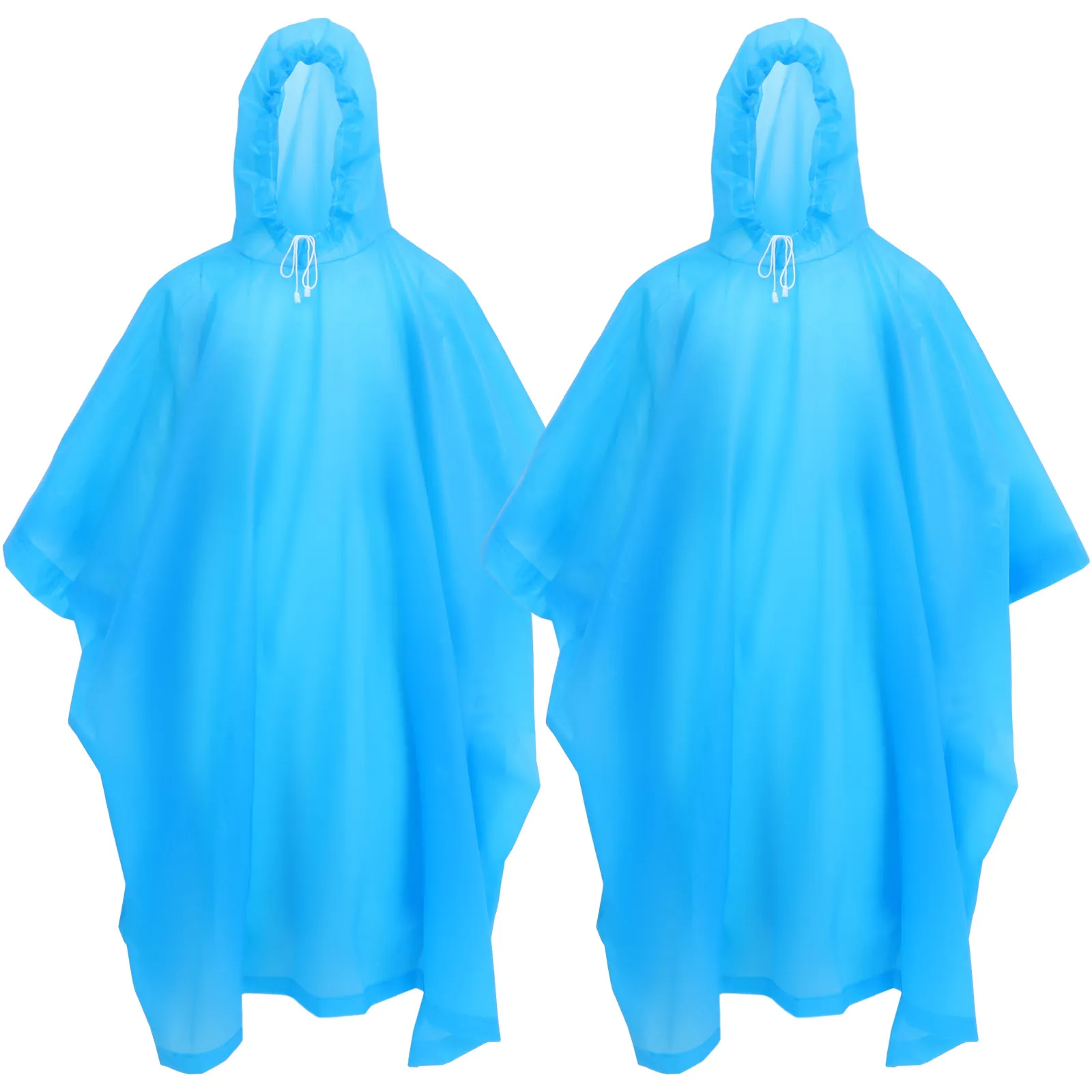 2Pcs Adult Rain Poncho Excellent Performance Fine Texture Comfortable Safe Wear Simple Fashionable Design for Travel Hiking