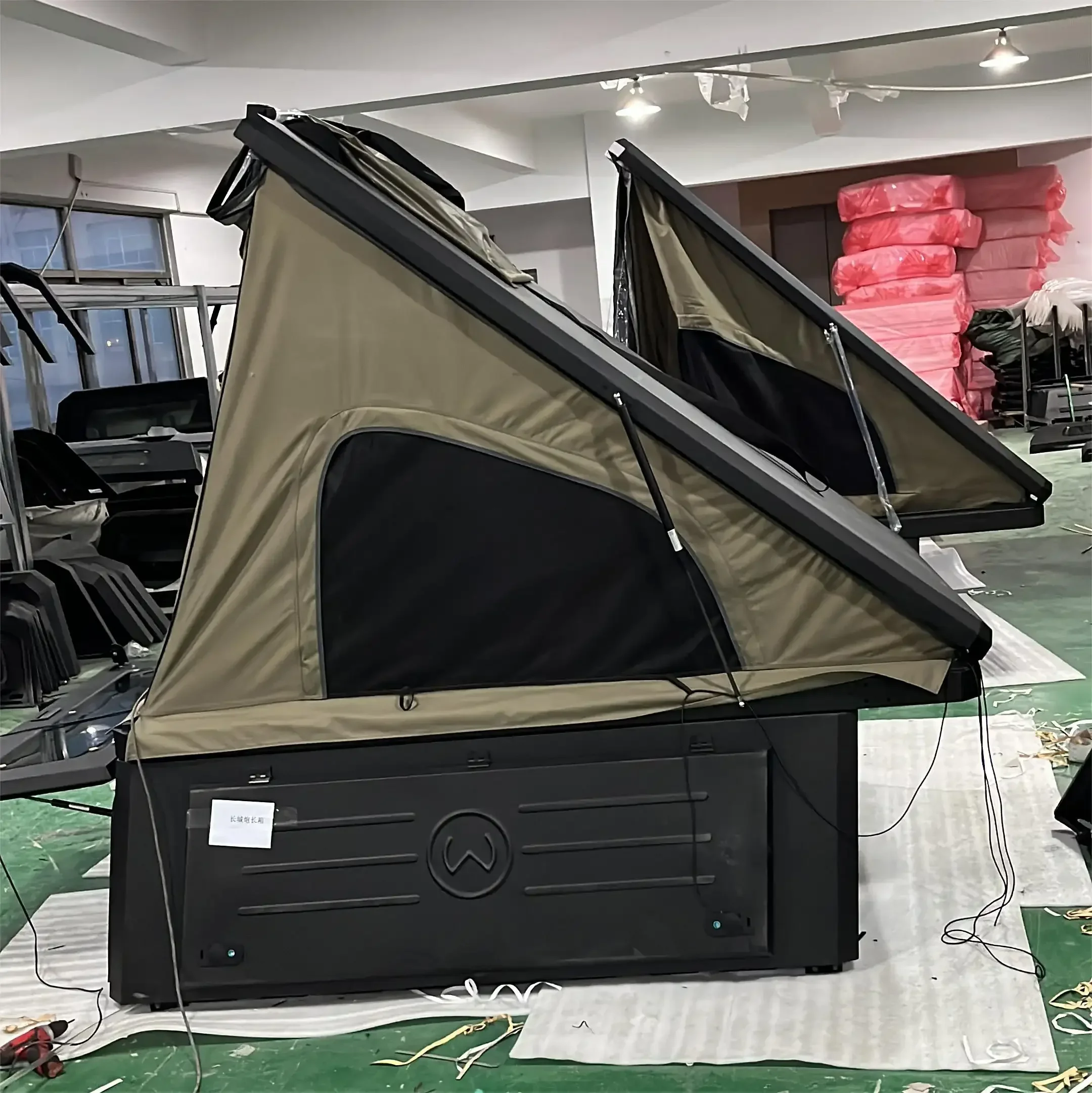 Car Pickup Folding triangle Roof Top Tent Canopy Rooftop Tent Hard Shell For RAM 1500 6.5ft