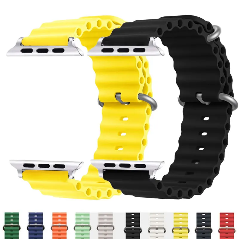 

Original Strap For Apple watch ultra band 49mm 45mm 41mm 44mm 40mm 42mm 45 44 mm sport bracelte iWatch series 9 8 3 se bands