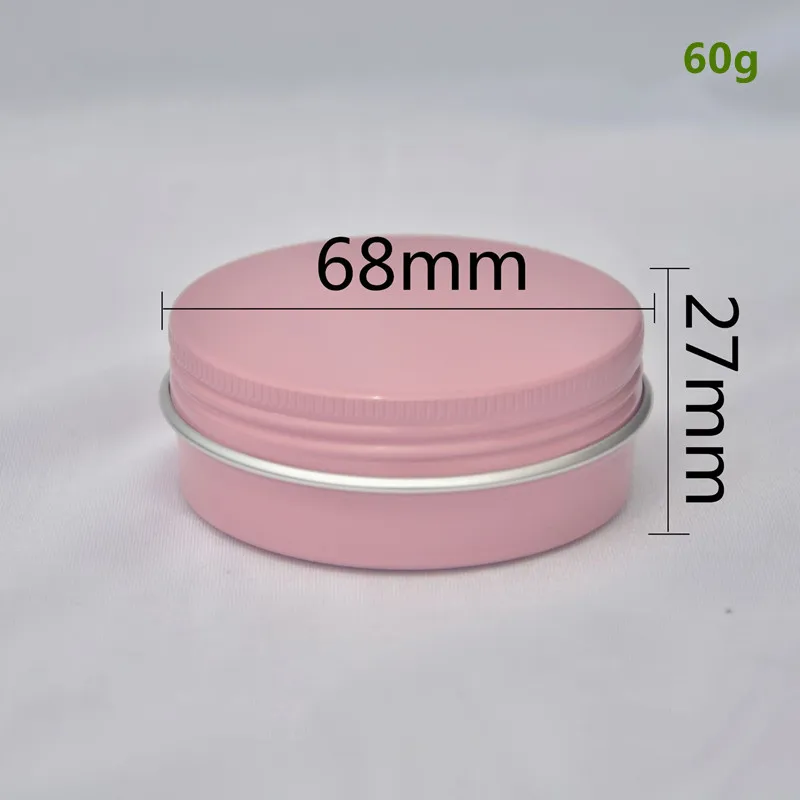 

200 X 2oz/60ml Pink Refillable Round Aluminum Lip Balm Tin Storage Jar Containers with Screw Cap for Lip Balm, Cosmetic, or Tea