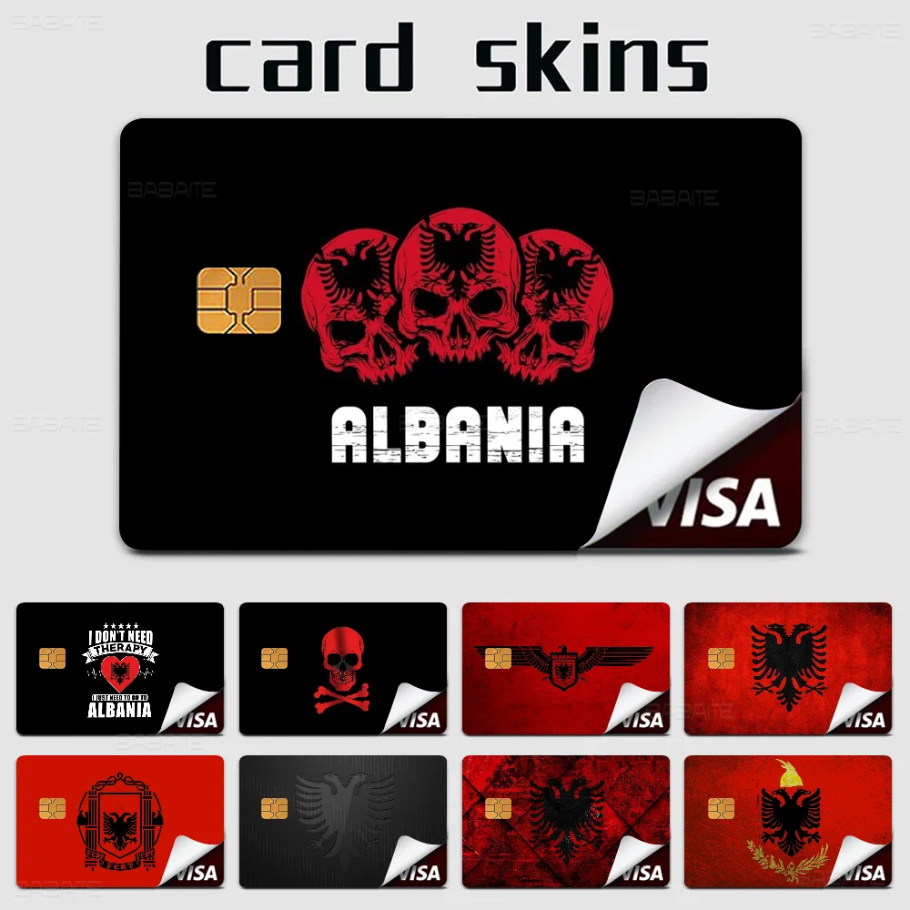 Albania Albanians National Flag Fashion Matte Gold Silver Black Matte Film Skin Sticker Tape For Bank Credit Debit Card