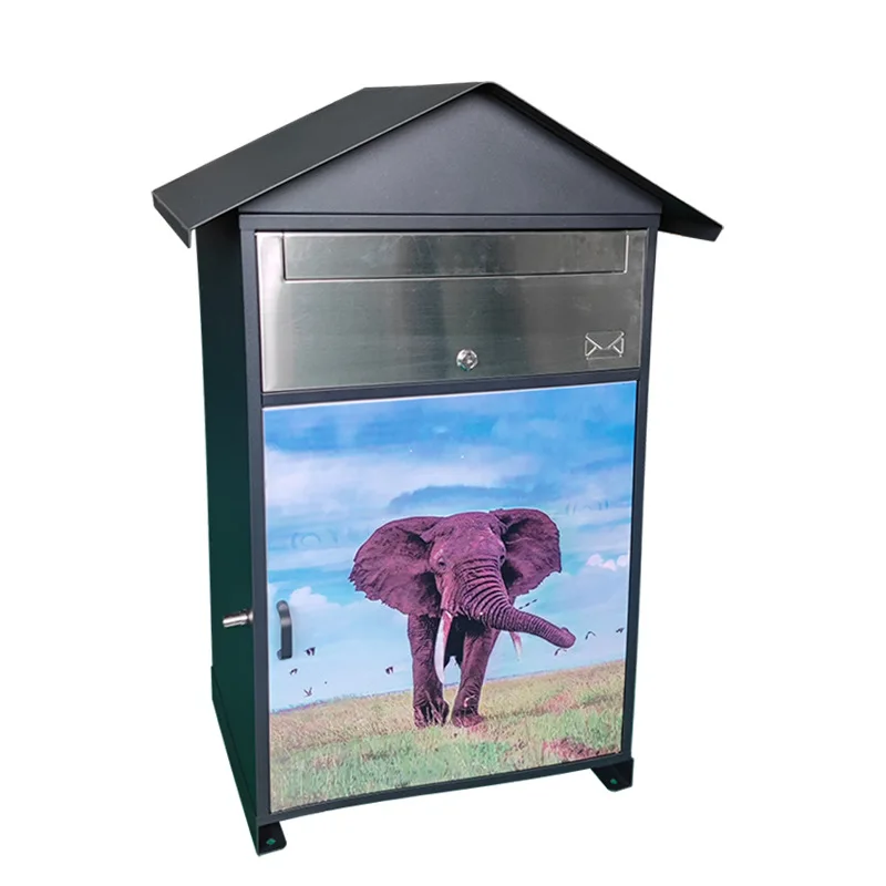 Outdoor parcel box Metal express parcel storage box UV pattern removable parcel box
