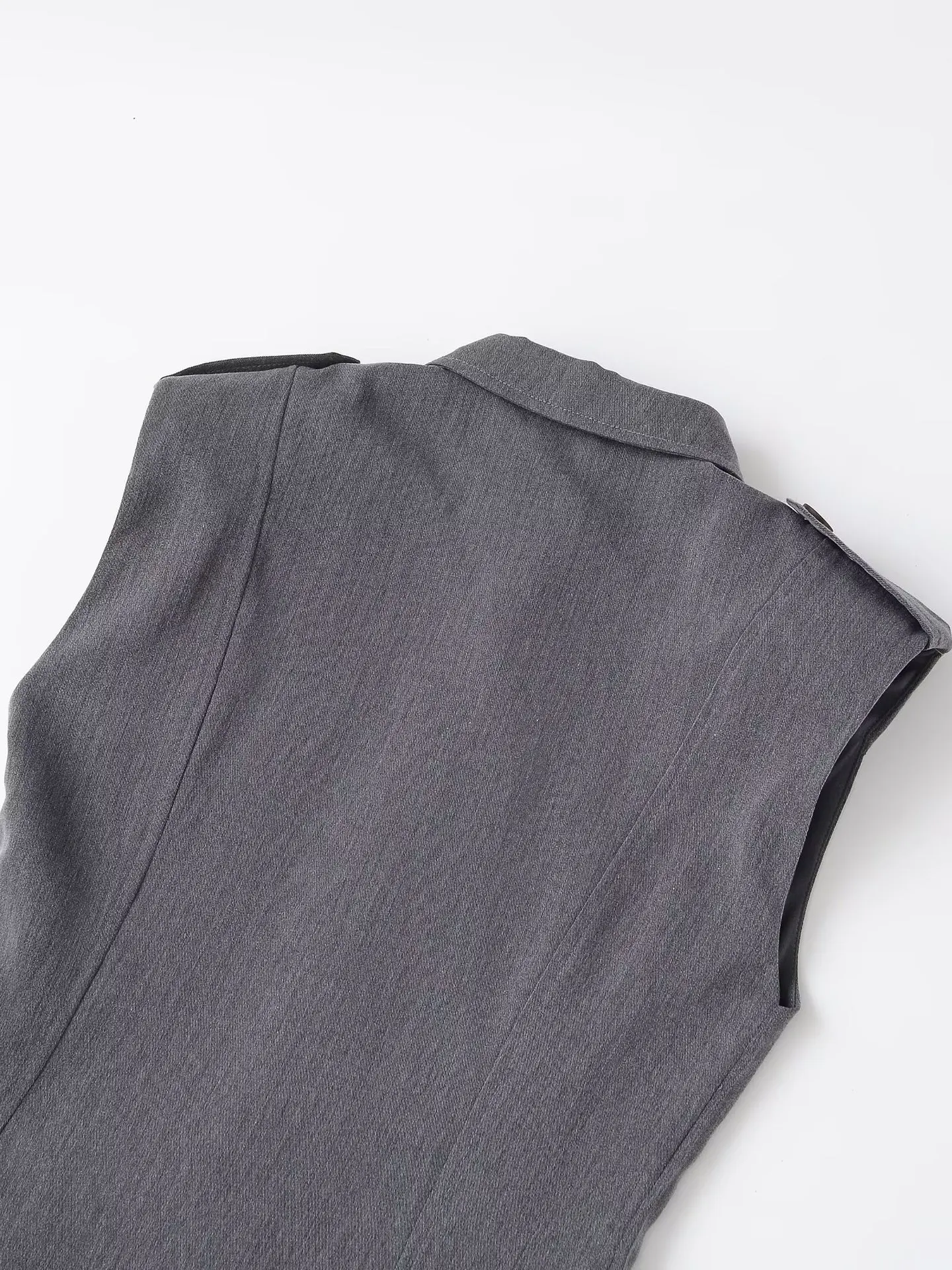 الرجعية الفرنسية نمط رمادي التلبيب طوق الكتف وسادة فستان بلا أكمام المرأة منخفضة الخصر سوينغ ألف اصطف سوينغ سترة فساتين Vestidos