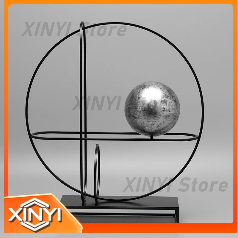Modern Minimalist Office Decorative Metal Spherical Art Piece for Nordic Style Living Spaces Hotels and Showrooms