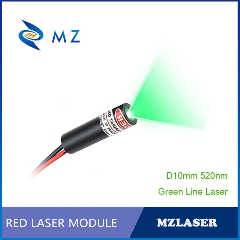 Compact Green Line Laser Diode Module 520nm D10mm 50mW 100mW 3V High-Accuracy Industrial Grade Line Laser for Professional Use